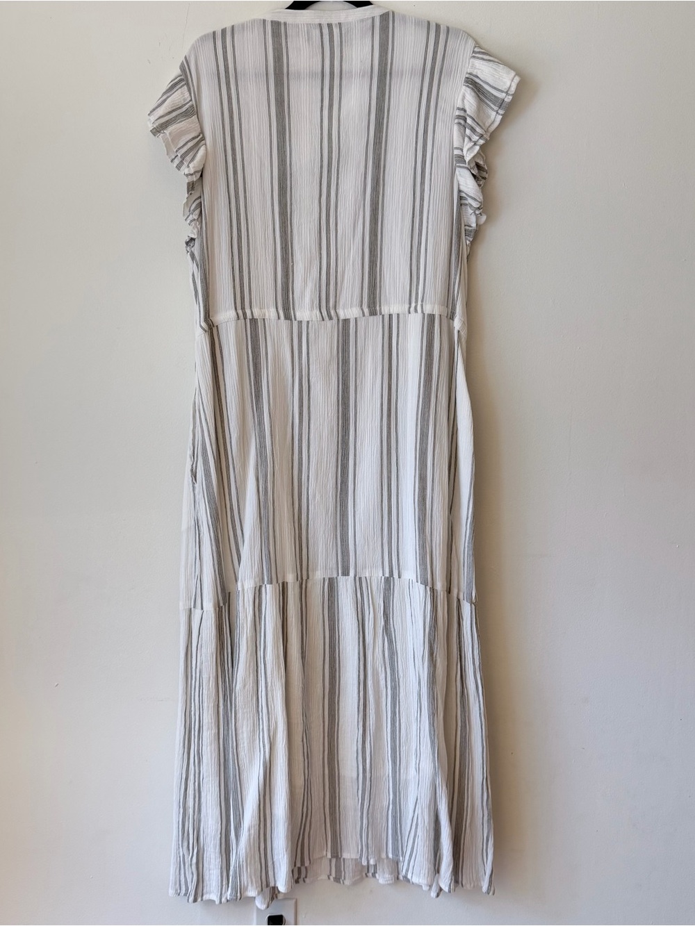 Able Cream & Gray Striped V-Neck Maxi Dress - Picture 6 of 9